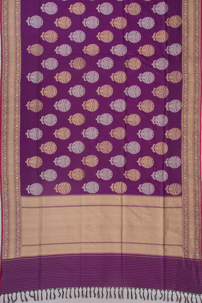 Banarasi Silk Butta Purple Saree