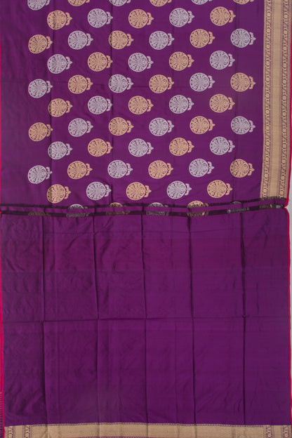 Banarasi Silk Butta Purple Saree