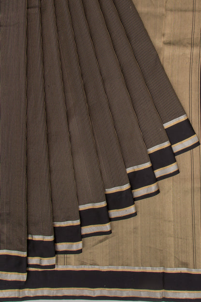 Banarasi Silk Vertical Lines Black Saree