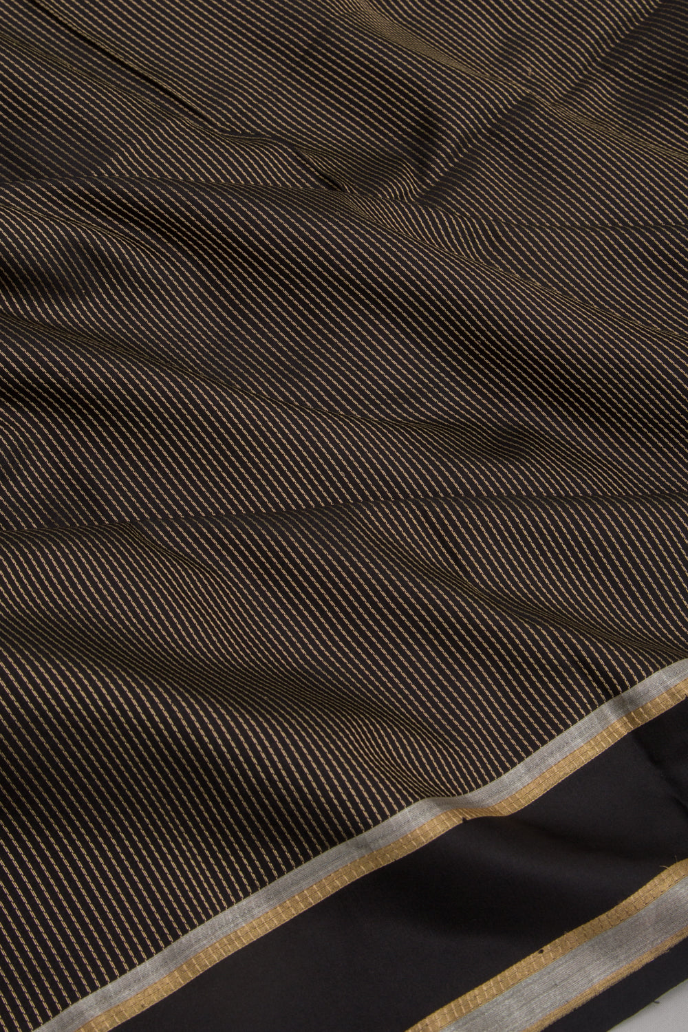 Banarasi Silk Vertical Lines Black Saree