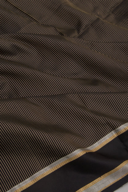 Banarasi Silk Vertical Lines Black Saree