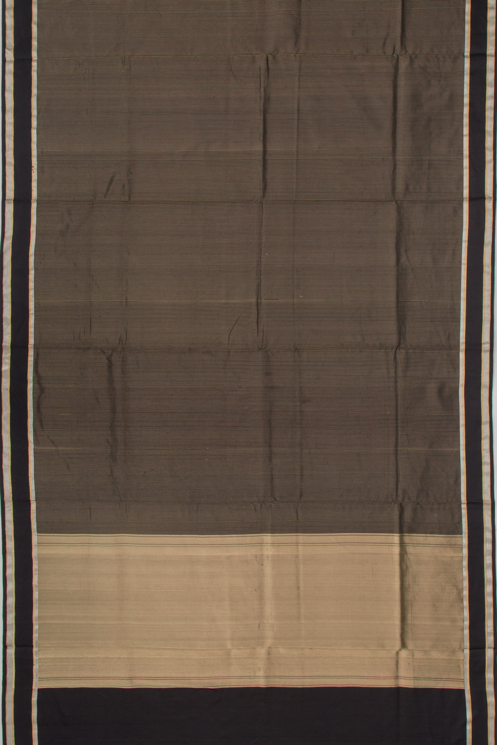 Banarasi Silk Vertical Lines Black Saree