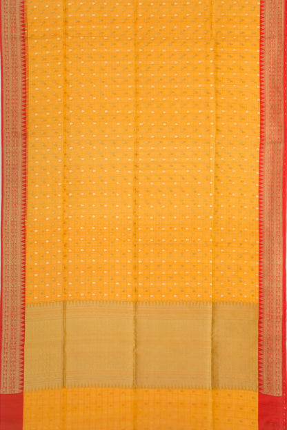 Organza Checks And Butta Orange Saree