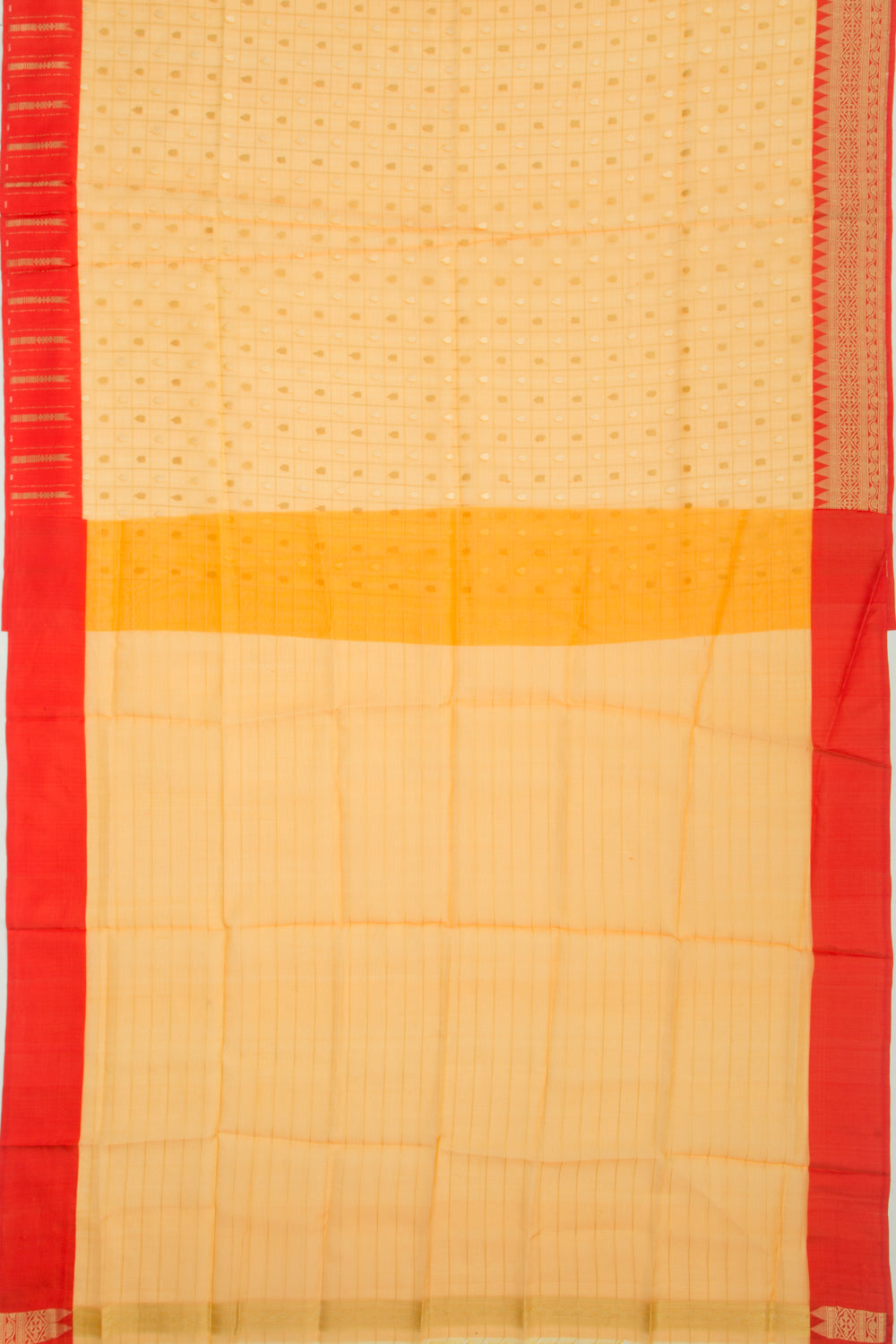 Organza Checks And Butta Orange Saree