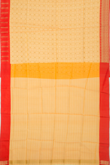 Organza Checks And Butta Orange Saree