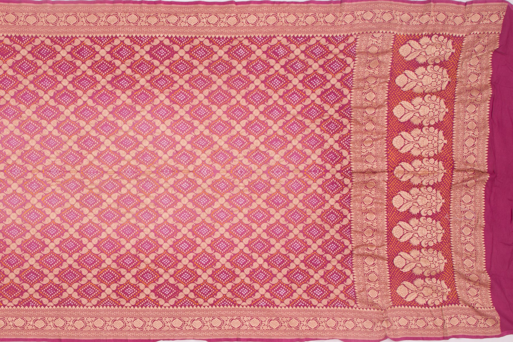 Banarasi Georgette Bandhani Brocade Purple Dupatta