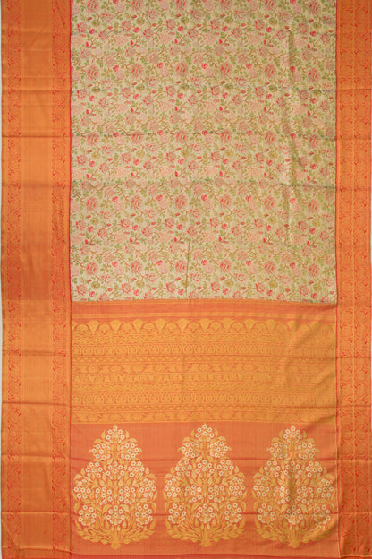 Kanchipuram Silk Tissue Brocade Gold Saree