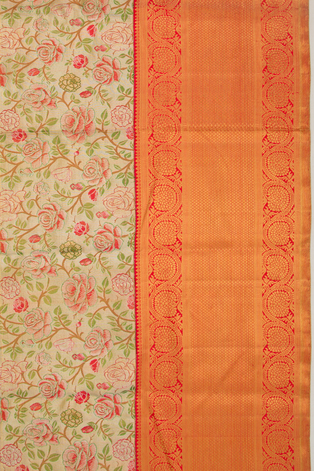 Kanchipuram Silk Tissue Brocade Gold Saree