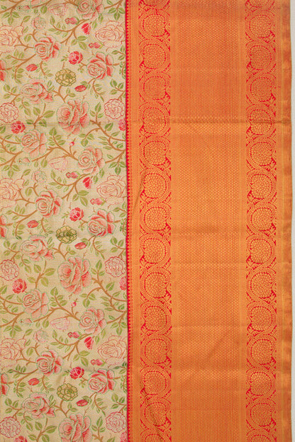 Kanchipuram Silk Tissue Brocade Gold Saree