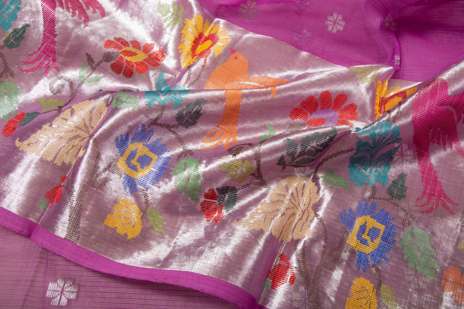 Kota Silk Butta Lavender Saree