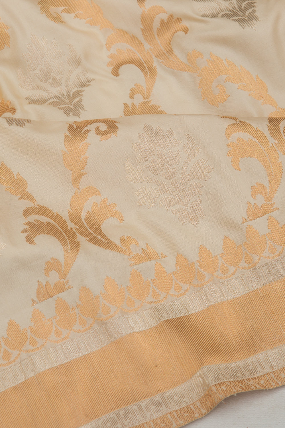Banarasi Silk Kadwa Brocade Cream Saree