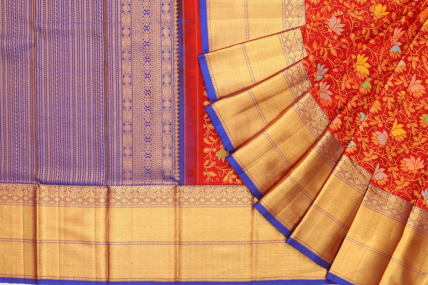 Kanchipuram Silk Jaal Red Saree