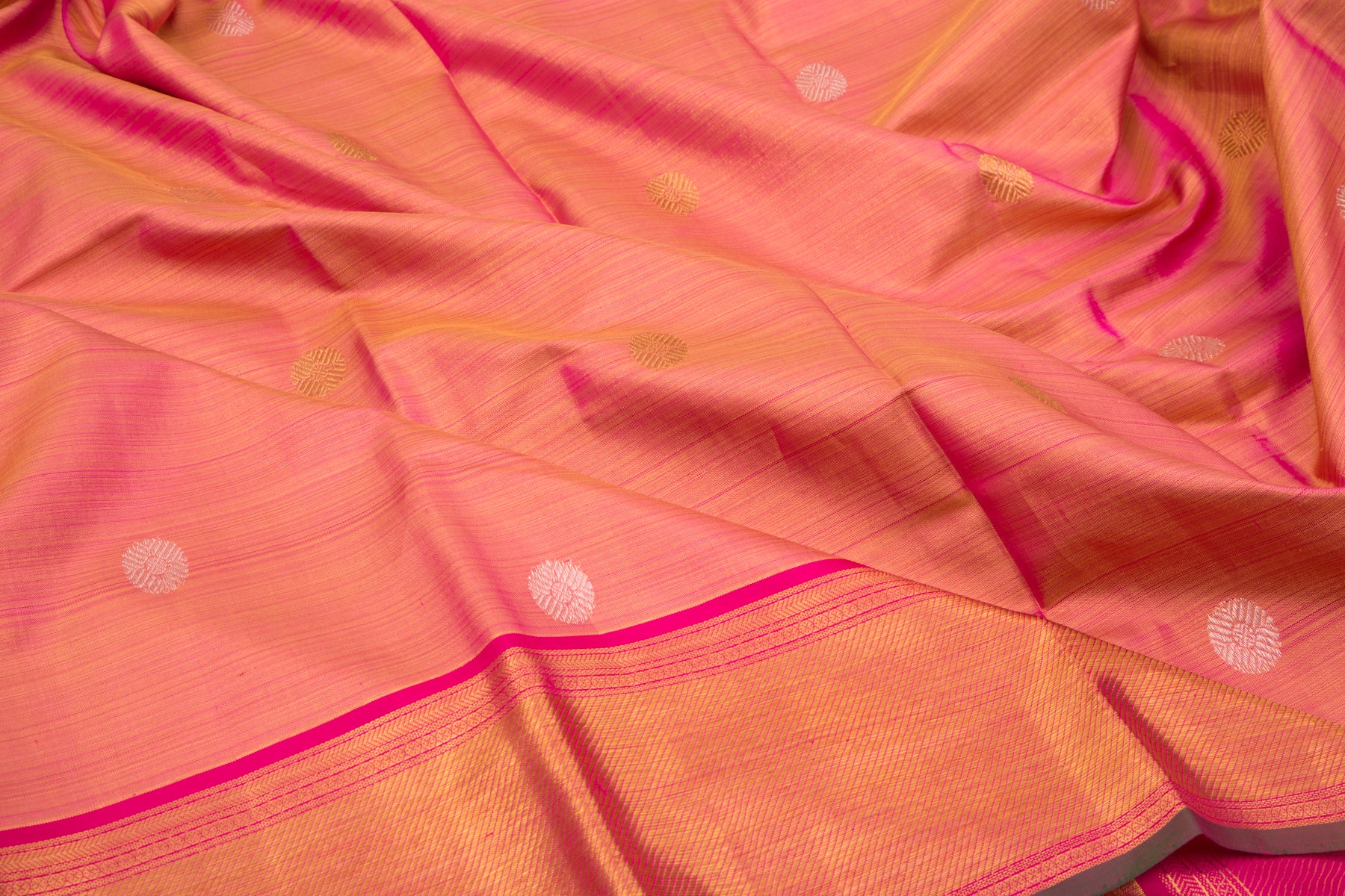 Kanchipuram Silk Kalanetha Butta Pink Saree
