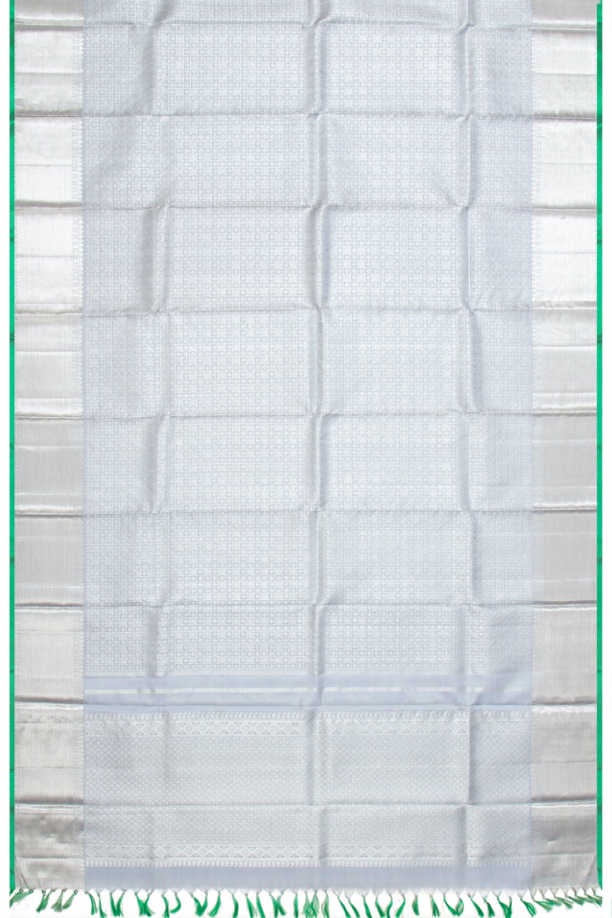 Kanchipuram Silk Checks And Butta Pastel Blue Dupatta