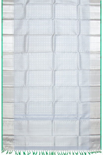 Kanchipuram Silk Checks And Butta Pastel Blue Dupatta