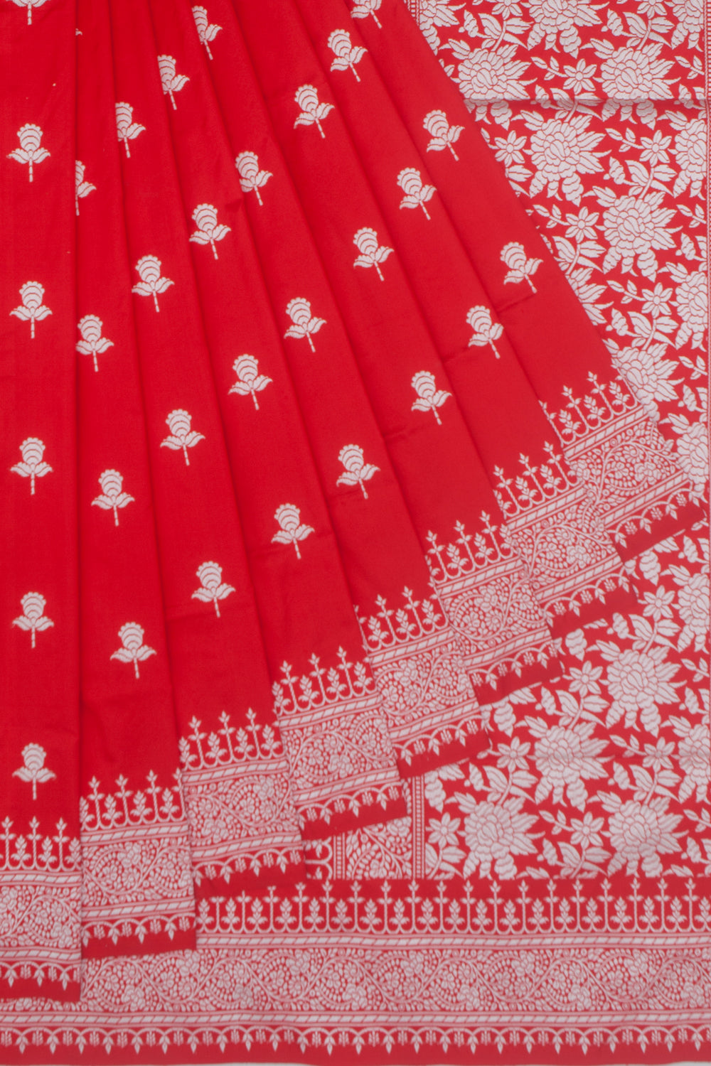 Banarasi Silk Kadwa Butta Red Saree