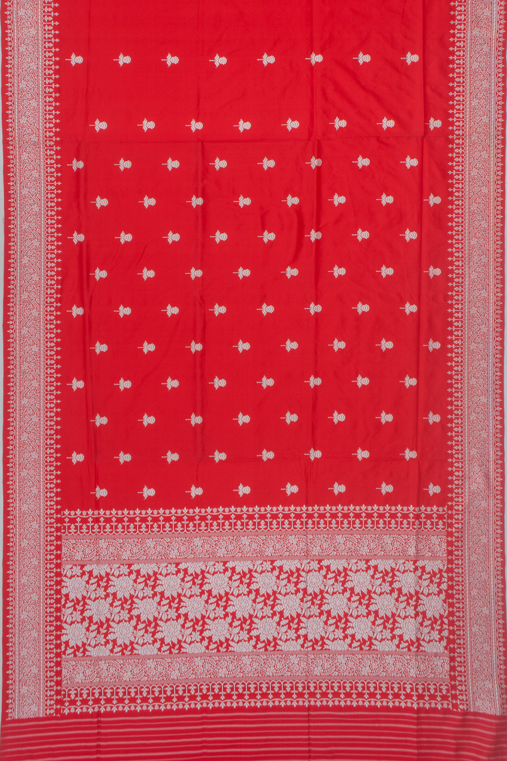 Banarasi Silk Kadwa Butta Red Saree
