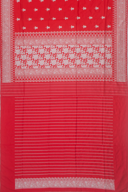 Banarasi Silk Kadwa Butta Red Saree