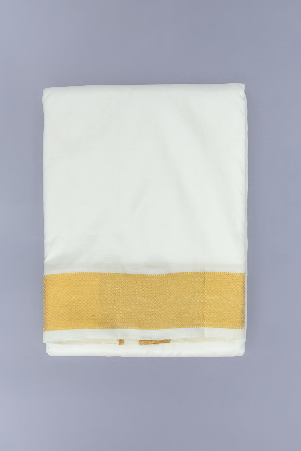 Kanchipuram Silk Plain White Dhoti 10X3 Muzham