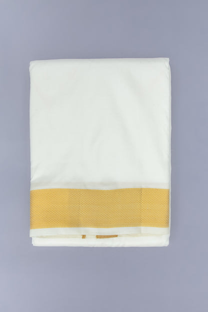 Kanchipuram Silk Plain White Dhoti 10X3 Muzham