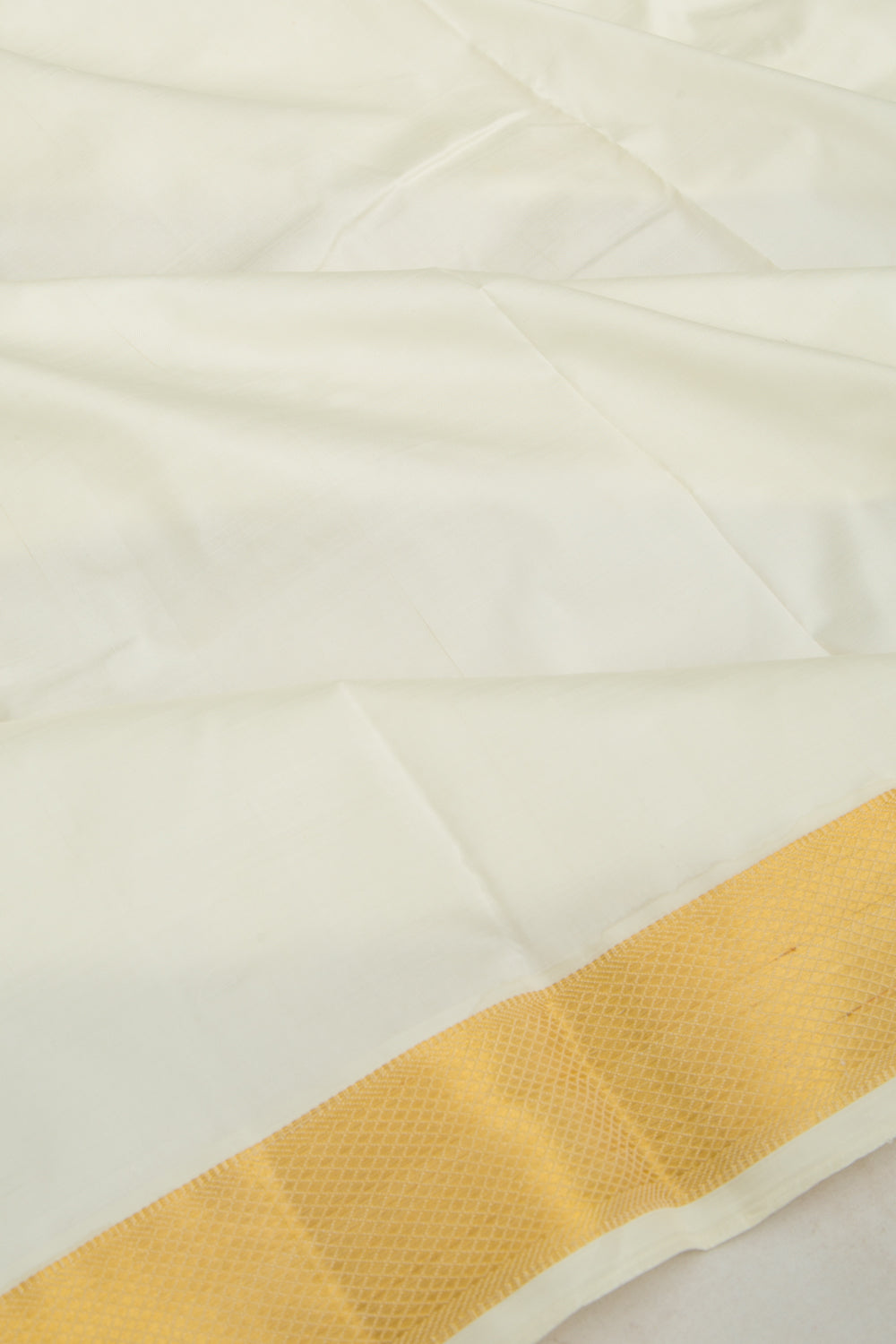Kanchipuram Silk Plain White Dhoti