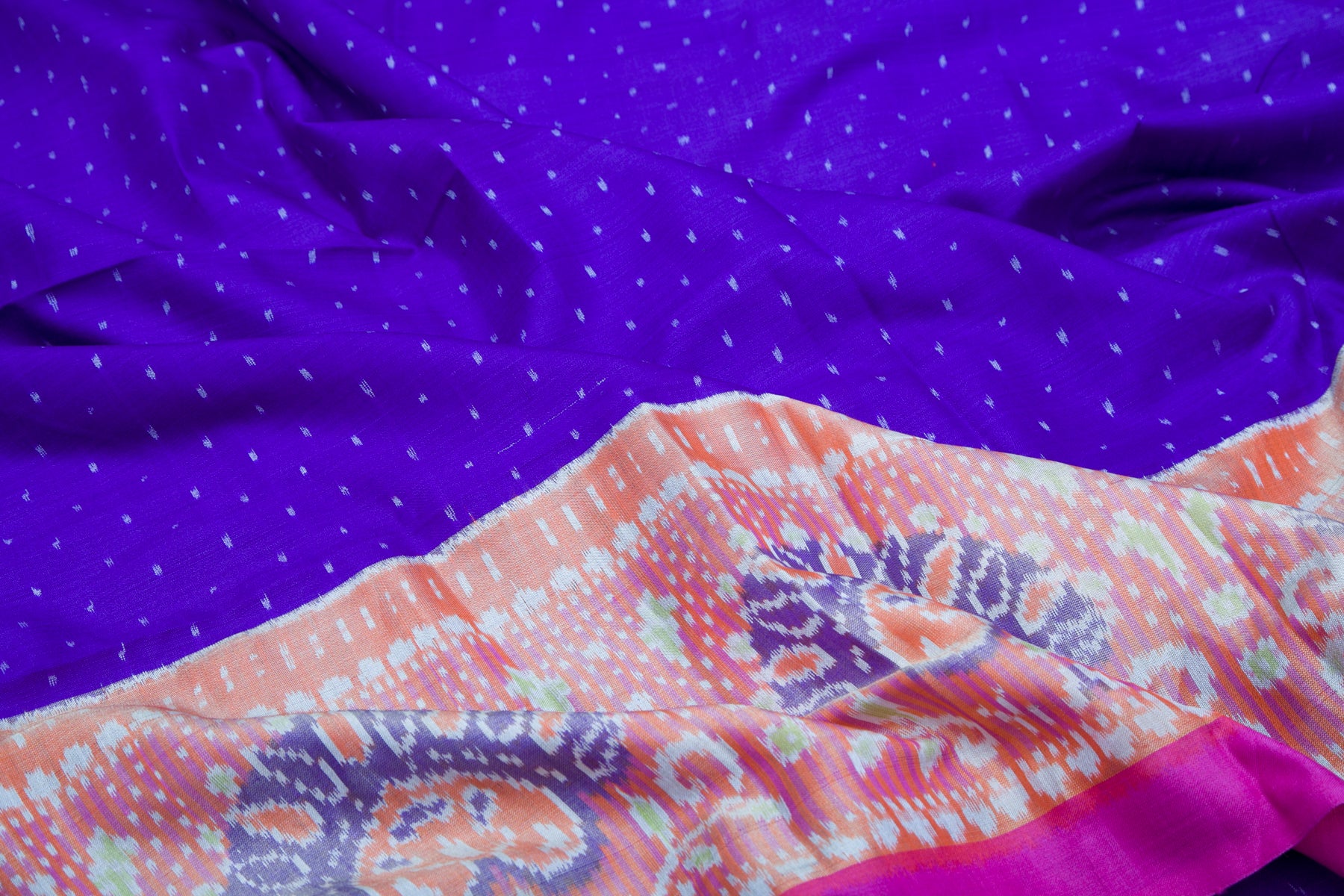 Ahimsa Silk Ikat Violet Saree