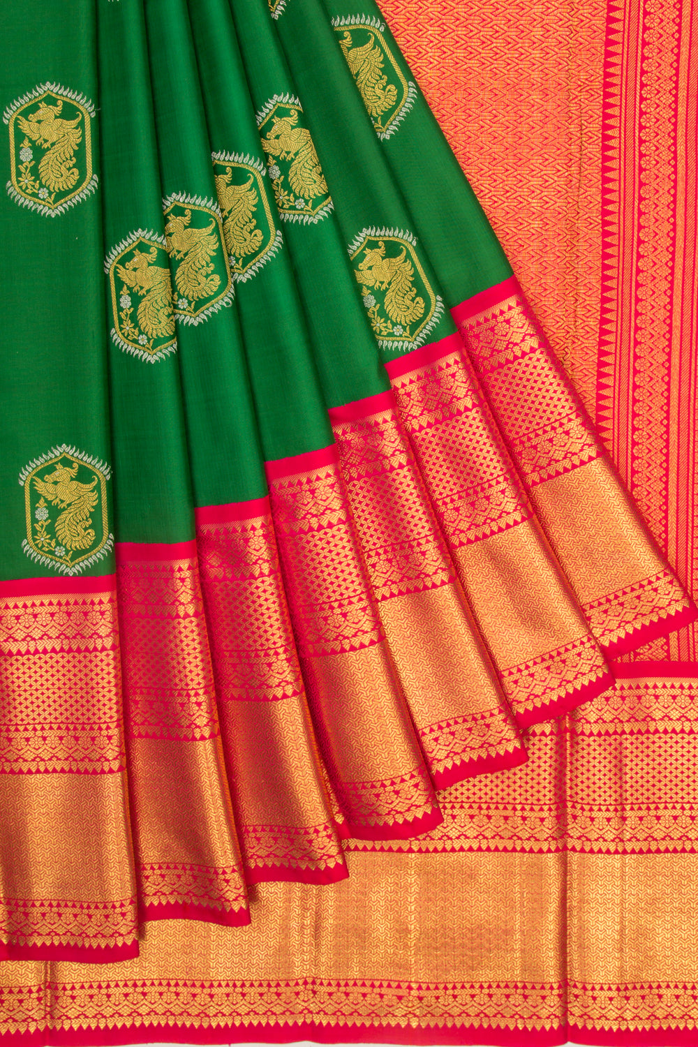 Kanchipuram Silk Butta Green Saree
