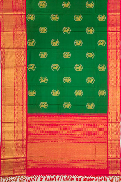 Kanchipuram Silk Butta Green Saree
