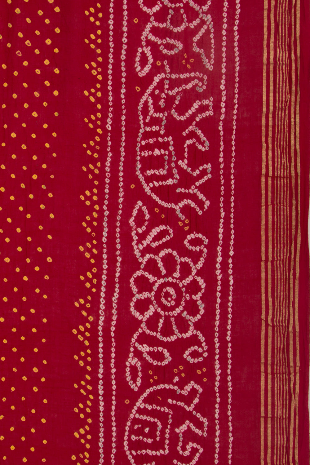 Banarasi Cotton Bandhani Red Saree