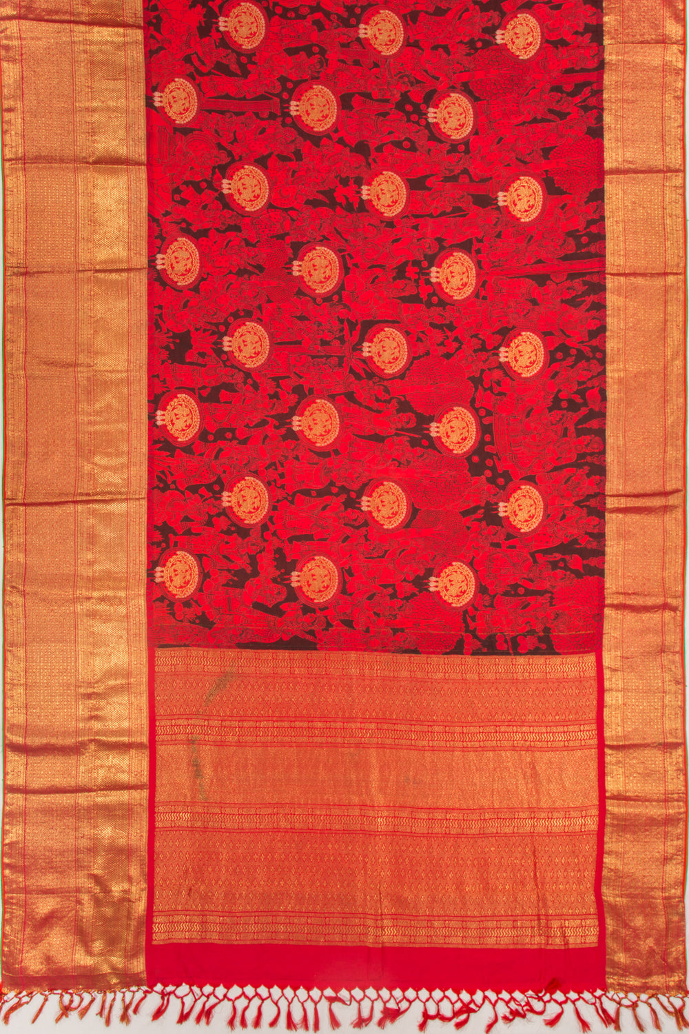 Kanchipuram Silk Kalamkari Black Saree