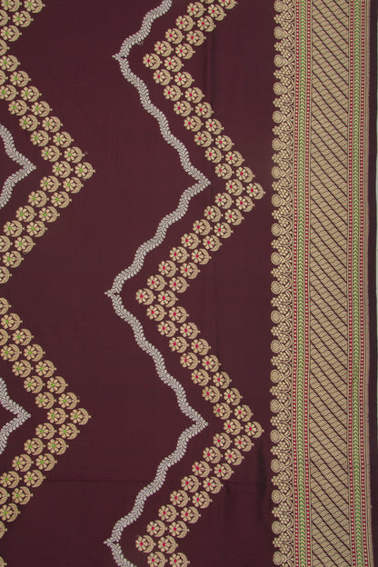 Banarasi Silk Kadwa Jaal Brown Saree