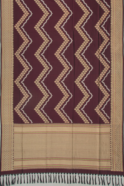 Banarasi Silk Kadwa Jaal Brown Saree