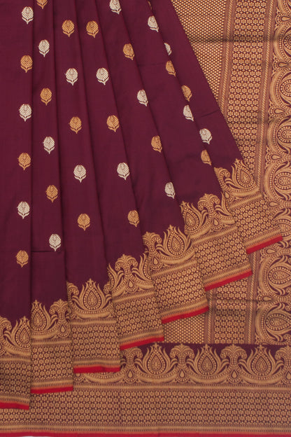 Banarasi Silk Butta Burgundy Saree