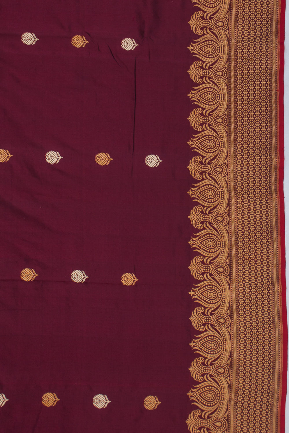 Banarasi Silk Butta Burgundy Saree