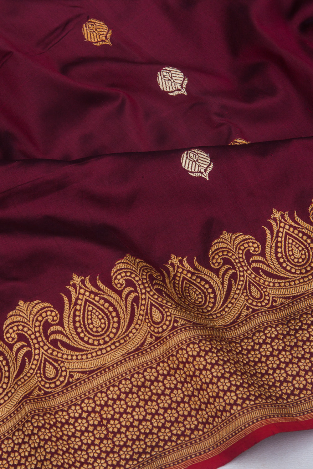 Banarasi Silk Butta Burgundy Saree