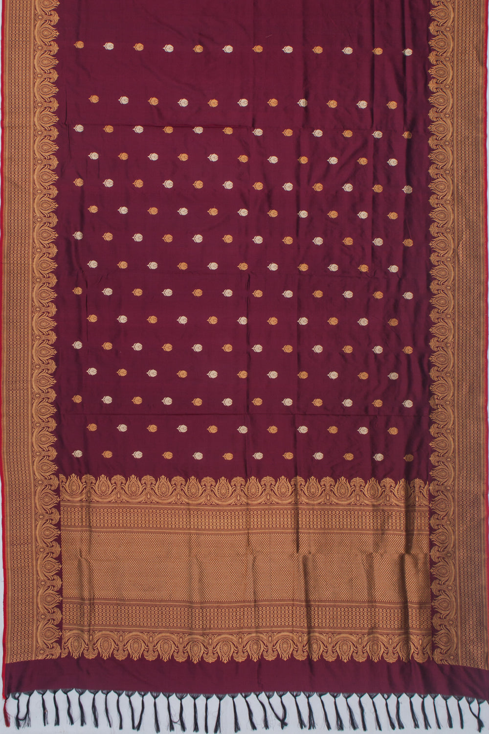 Banarasi Silk Butta Burgundy Saree
