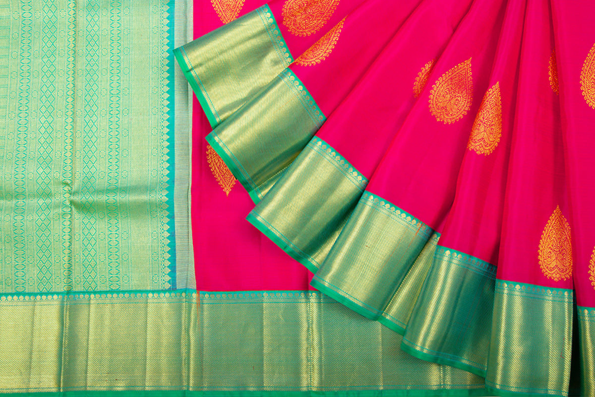 Kanchipuram Silk Butta PInk Saree