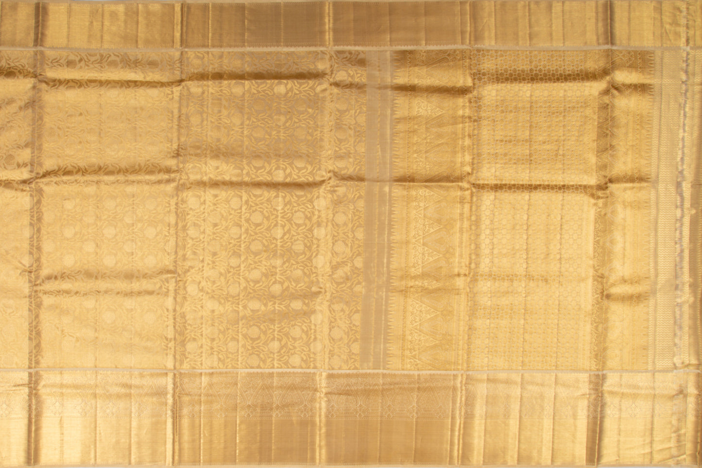 Kanchipuram Silk Tissue Jaal Gold Saree