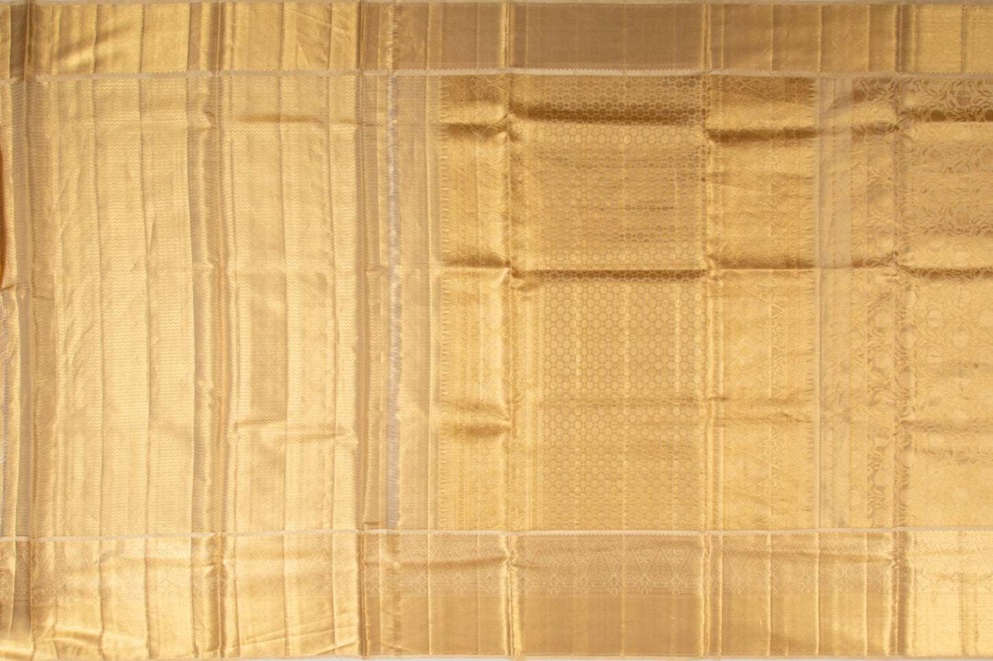 Kanchipuram Silk Tissue Jaal Gold Saree