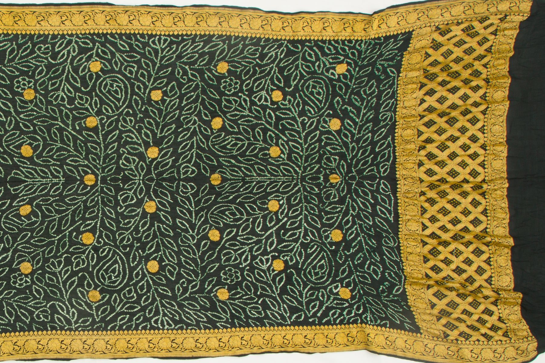 Banarasi Georgette Bandhani Butta Dark Green Dupatta