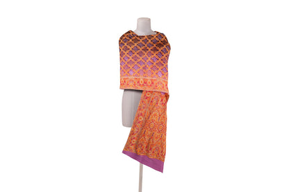 Banarasi Georgette Bandhani Brocade Purple Dupatta