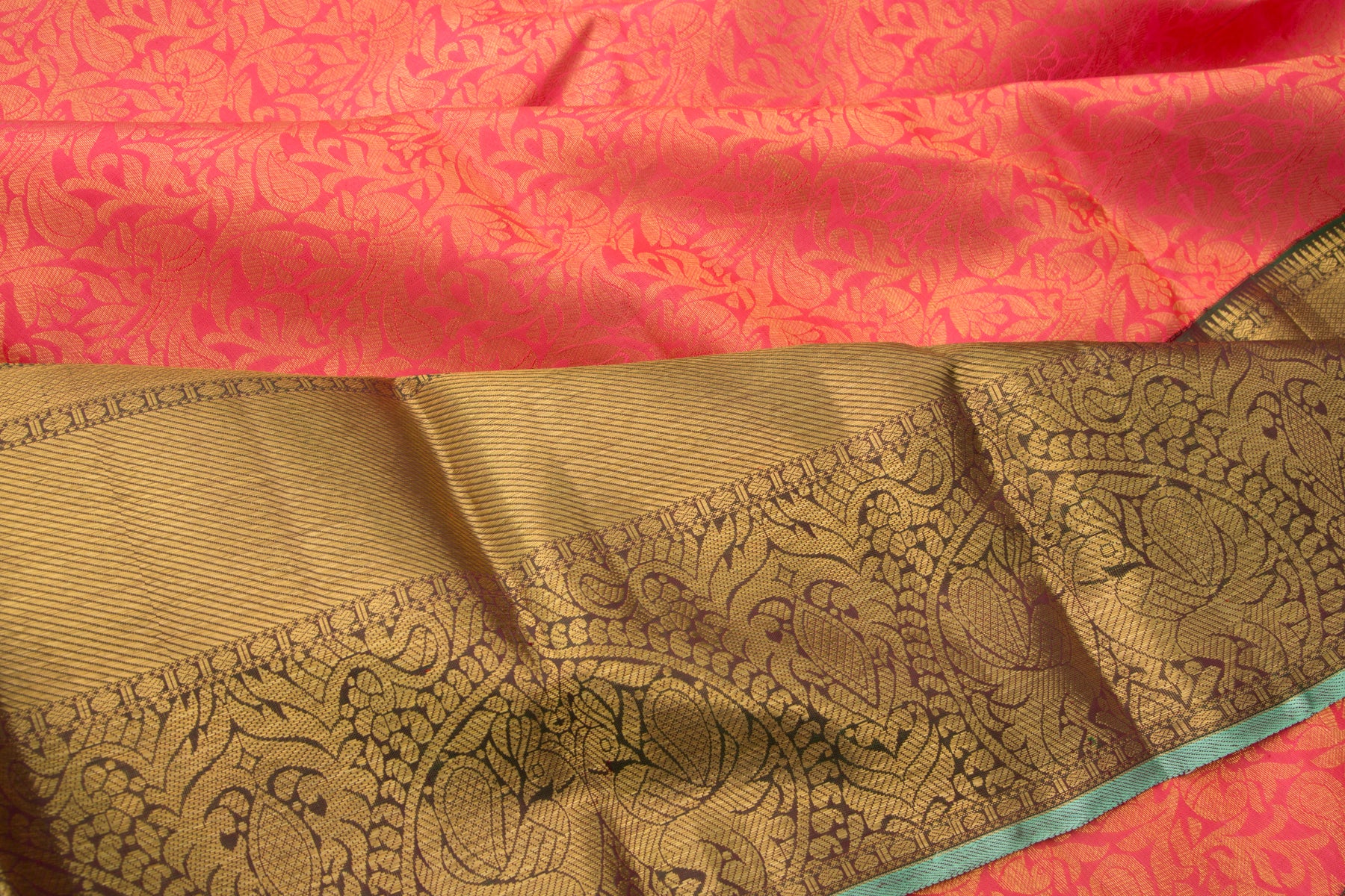 Kanchipuram Silk Jaal Pink Saree