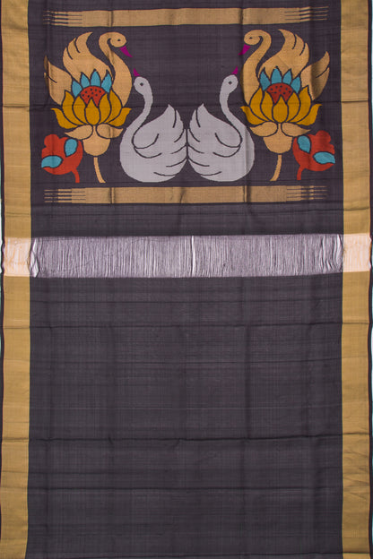 Uppada Silk Jamdani Butta Black Saree