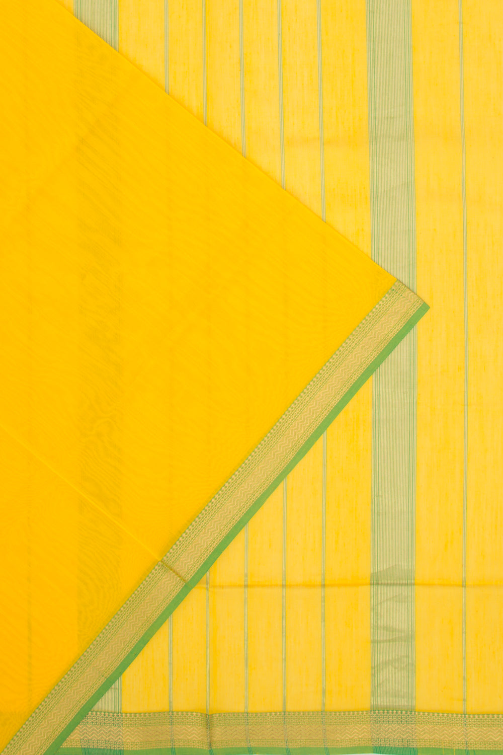 Maheshwari Cotton Plain Yellow Saree