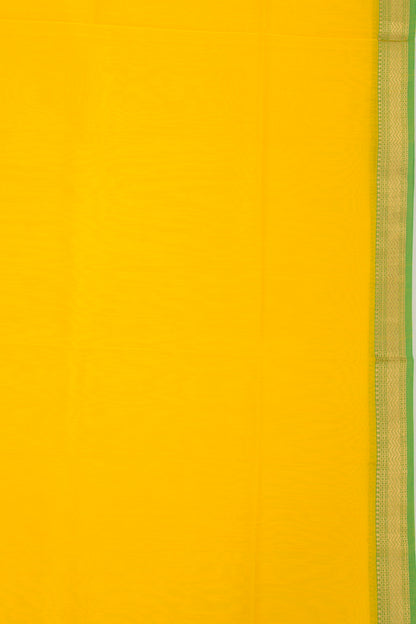 Maheshwari Cotton Plain Yellow Saree