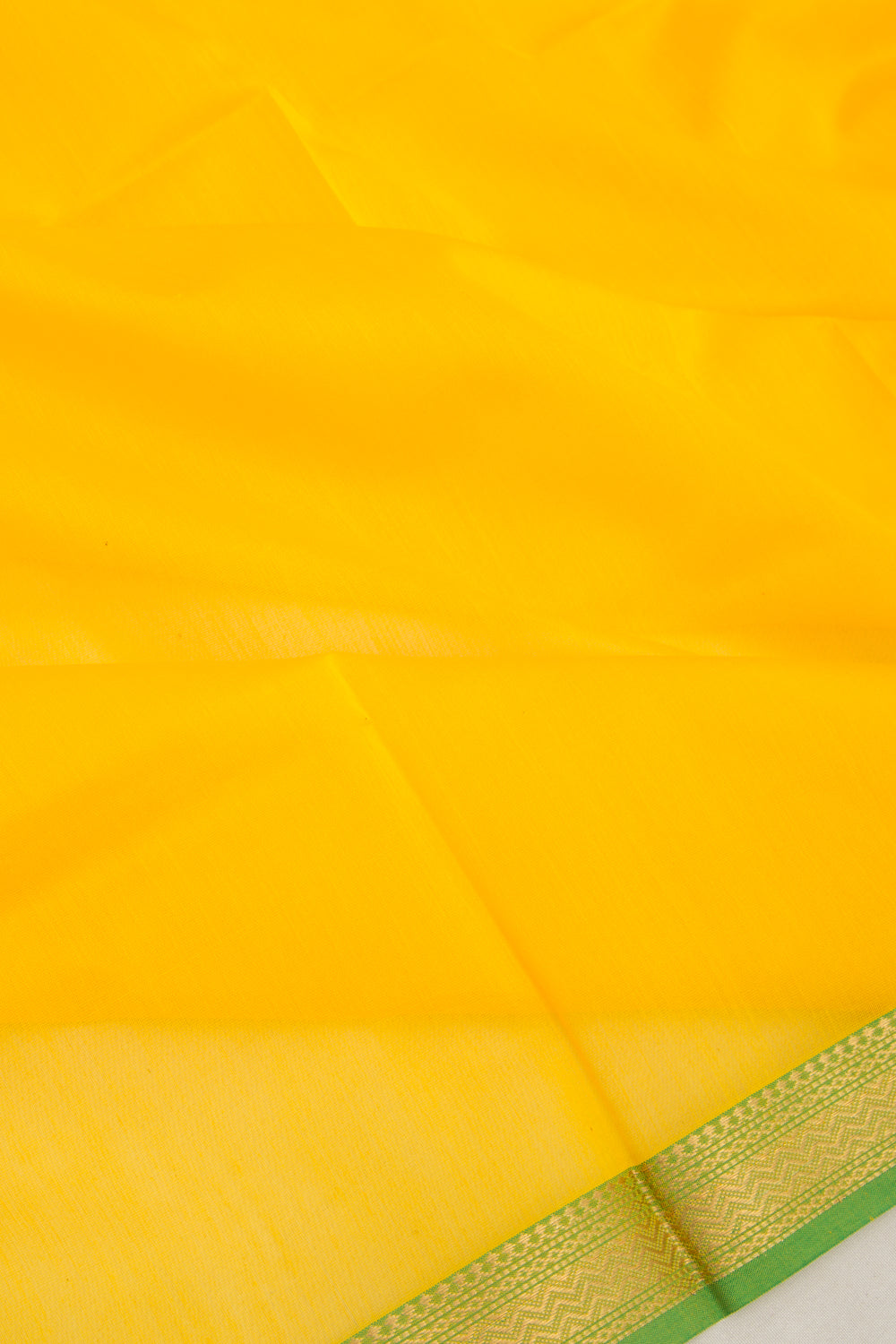 Maheshwari Cotton Plain Yellow Saree