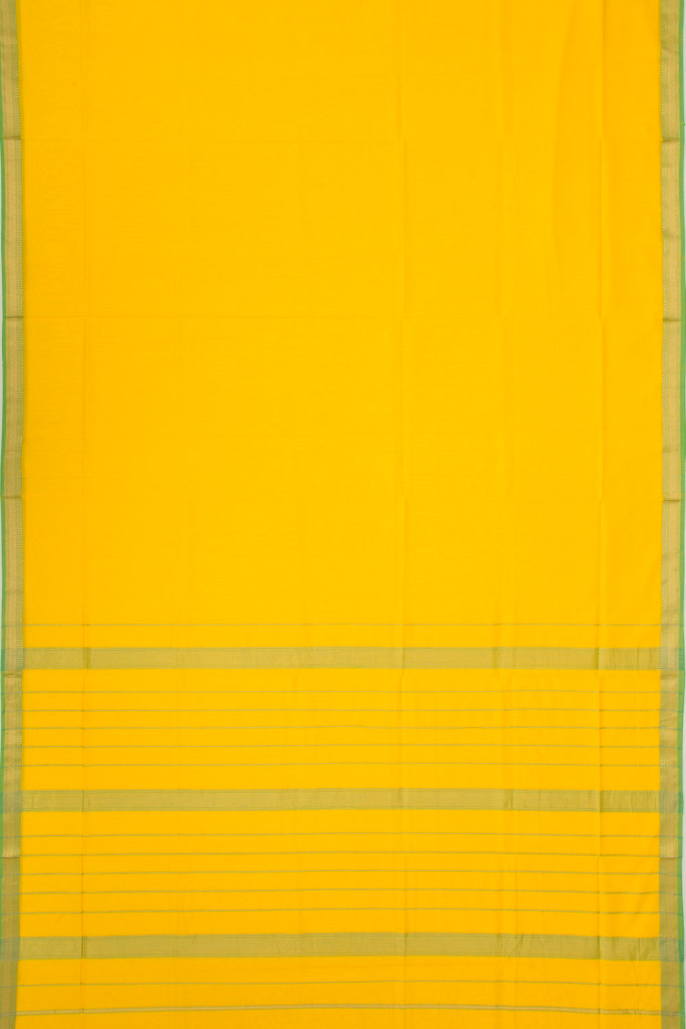 Maheshwari Cotton Plain Yellow Saree