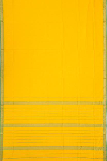 Maheshwari Cotton Plain Yellow Saree