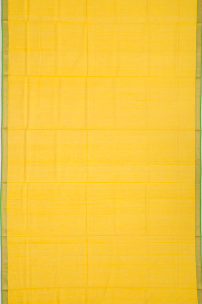 Maheshwari Cotton Plain Yellow Saree