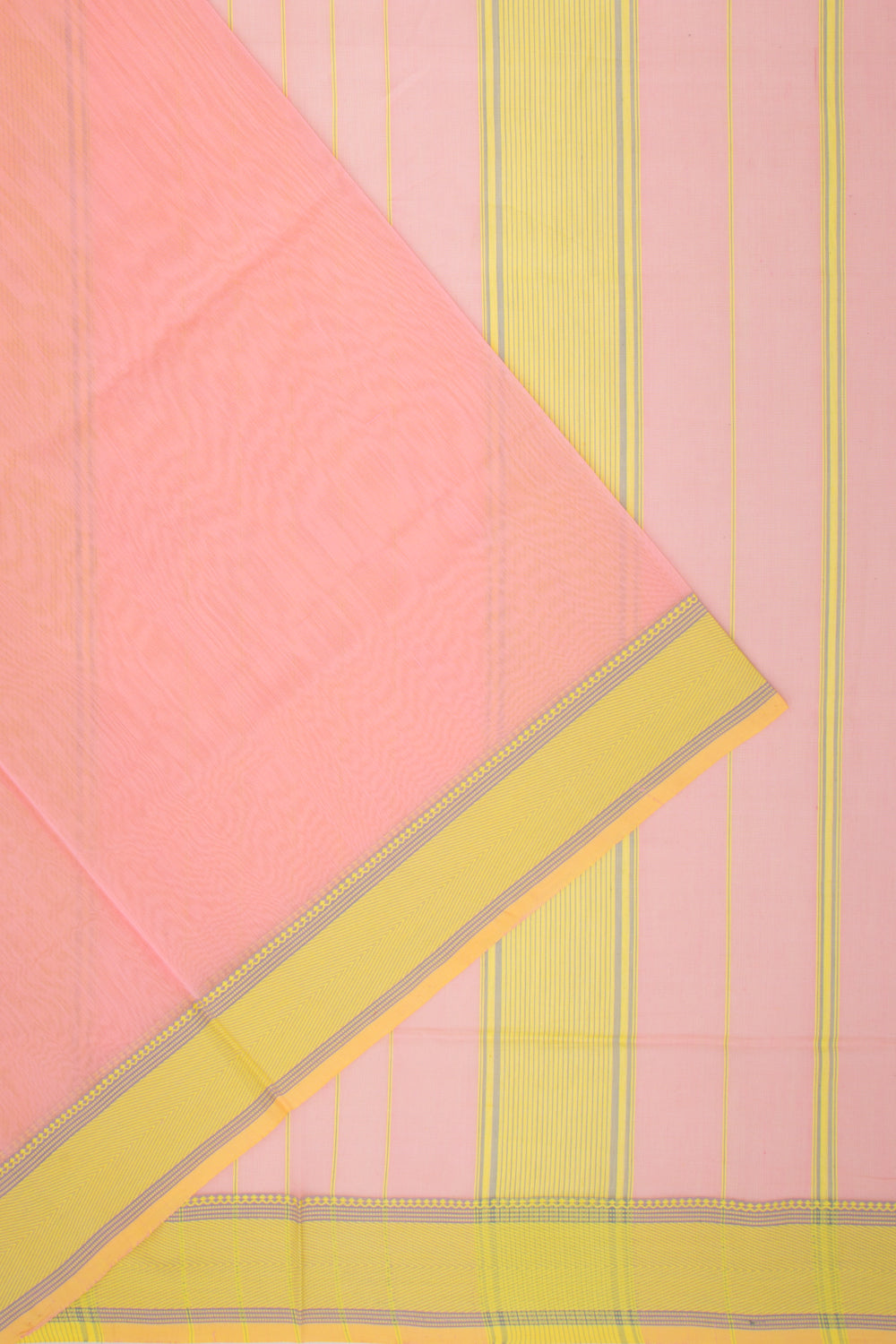 Maheshwari Cotton Plain Peach Saree